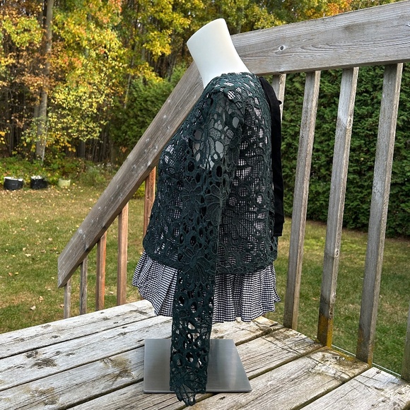 Maeve⎪Gabriella Gingham & Lace Top - Picture 3 of 8